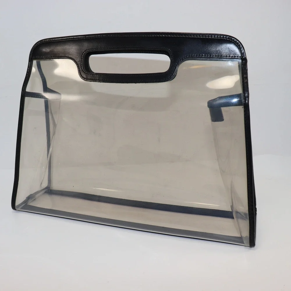 Vintage Gucci Clear PVC‎ Tote Black Leather Trim